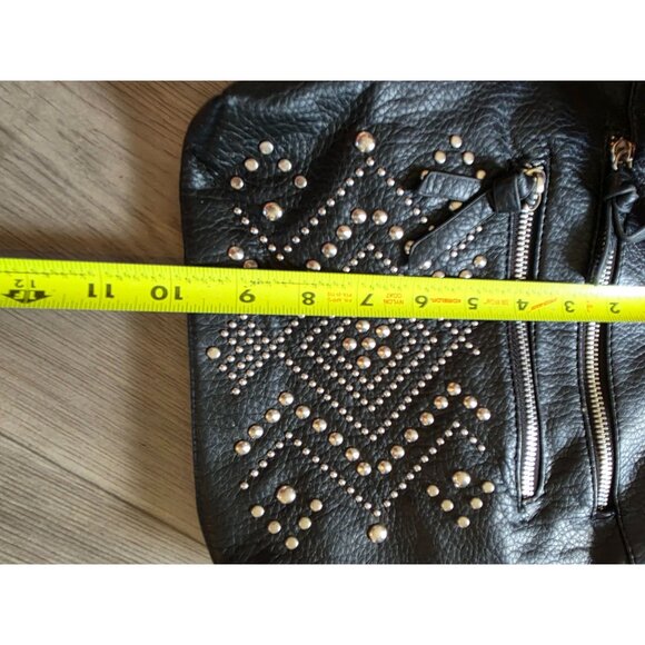 Carlos By Carlos Santana Black Studded Crossbody Bag With Adjustable Strap - Picture 8 of 9